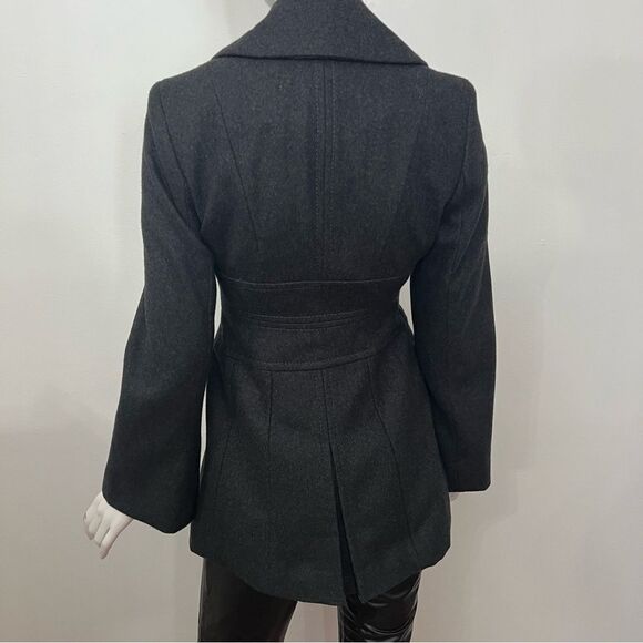 Jessica Simpson Fit and Flare Charcoal Gray Wide Lapel‎ Coat - XS - Picture 7 of 9